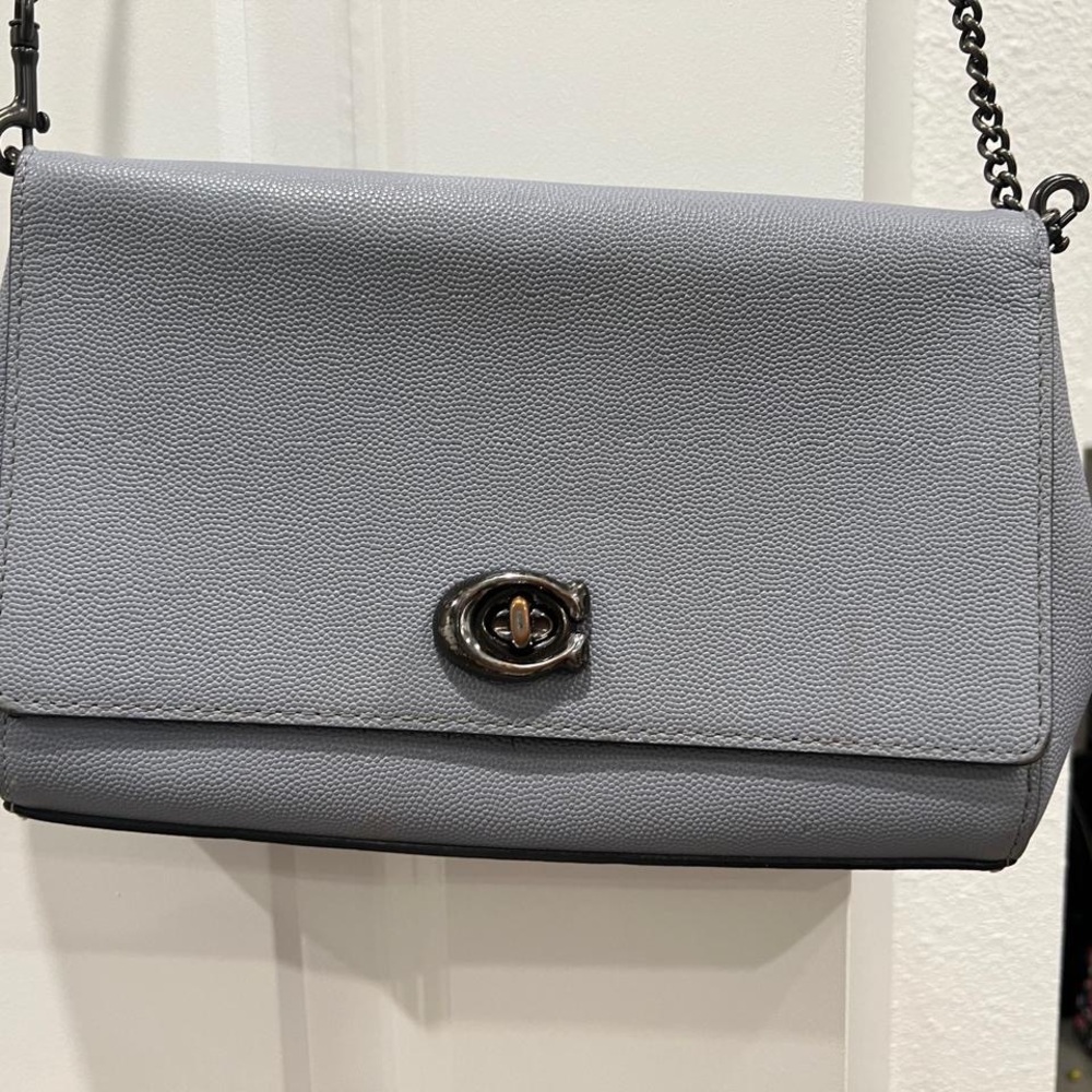 Coach Gray Leather Shoulder Bag
